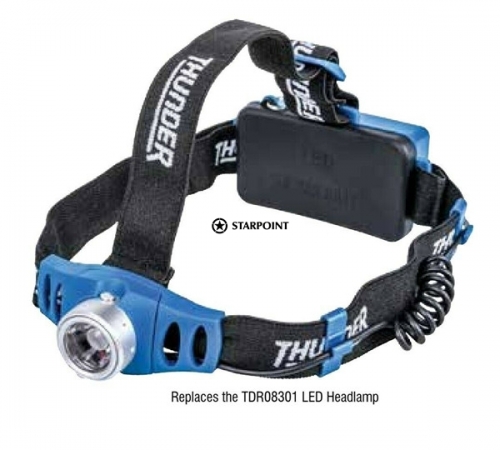 Thunder  3W LED Headlamp Headlight Torch 150 Lumens USB Rechargeable - Adjustable Beam 200 Lm 2.5h Runtime